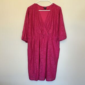 Torrid Pink Dolman Sleeve Wrap Midi Dress